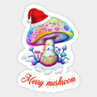 Vintage Merry Mushroom Lovers Sticker